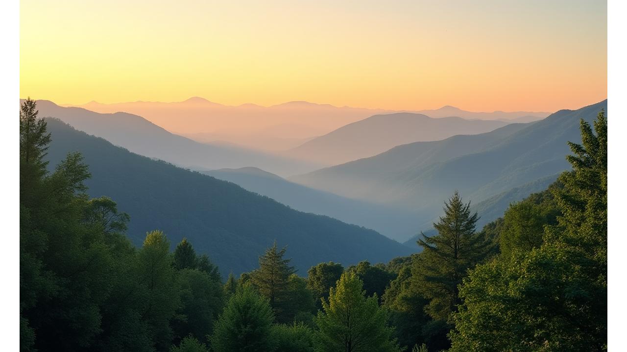 Scenic view of the Blue Ridge Mountains from Asheville, symbolizing nature's wellness