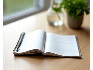 Open book with growing plant in natural light