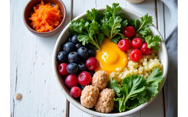Close-up of vibrant probiotic-rich foods, representing gut health