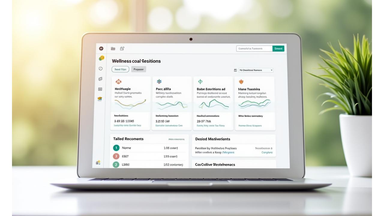 Screenshot of a personalized wellness assessment dashboard showing progress indicators and tailored recommendations.